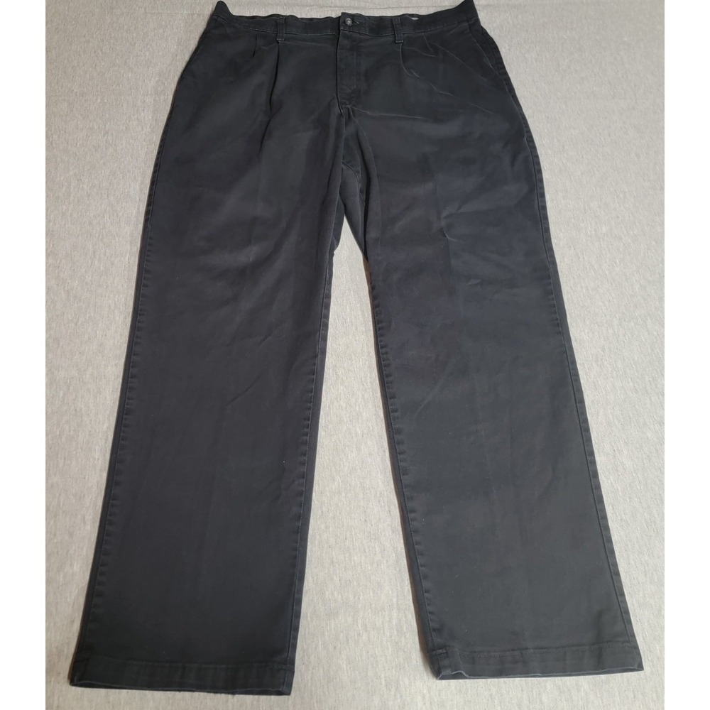 Lee Mens 40 X 32 Black Dress Pants Custom Fit Office Slacks Solid Straight Leg